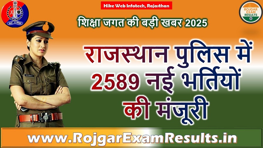 राजस्थान पुलिस में 2,589 नई भर्तियों की मंजूरी: 2025 में युवाओं के लिए सुनहरा अवसर