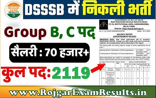 DSSSB Recruitment 2025: 2,119 Vacancies – Apply Now @dsssb.delhi.gov.in