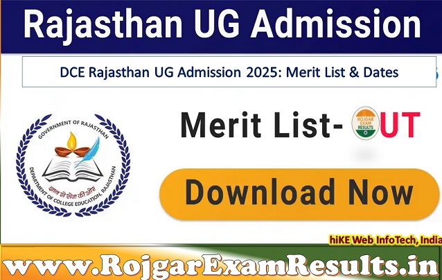DCE Rajasthan UG Admission 2025: Merit List & Dates