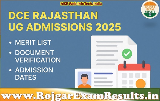 DCE Rajasthan UG Admissions 2025 – Merit List, Document Verification & Admission Dates