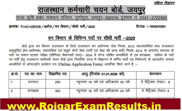 वनरक्षक, वनपाल और सर्वेयर भर्ती 2025 – 785 पदों पर सुनहरा मौका, जानिए पूरी जानकारी