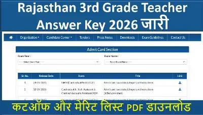 Rajasthan 3rd Grade Teacher Answer Key 2026 जारी: सभी विषयों की आंसर की और क्वेश्चन पेपर डाउनलोड