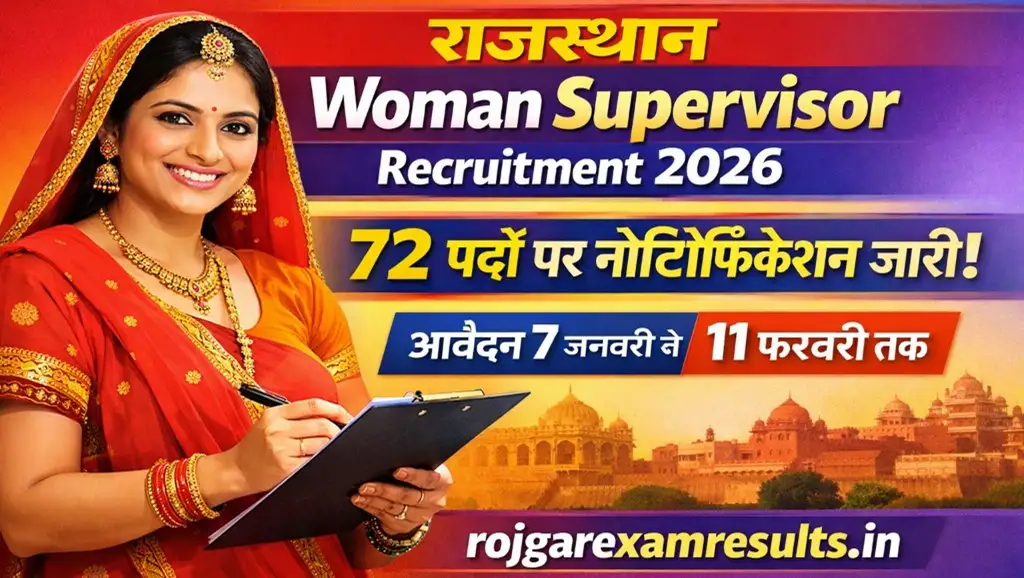 Rajasthan Woman Supervisor Recruitment 2026: महिला पर्यवेक्षक के 72 पदों पर भर्ती आवेदन जारी